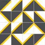 Adesivo para Azulejo - Retrô 03 Cinza-Amarelo