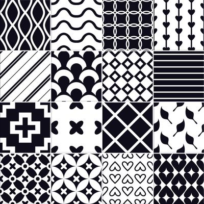 Adesivo para Azulejo - Fontana Preto / Branco