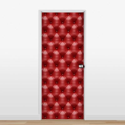 Adesivo para Porta Capitonê Vermelho