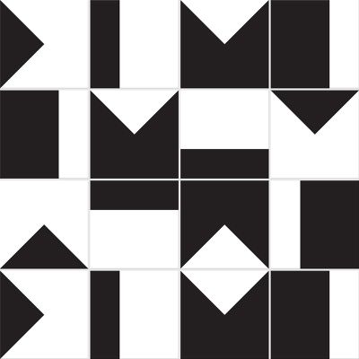 Adesivo para Azulejo - Retrô 04 Preto