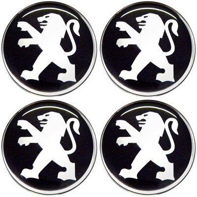 Emblema Adesivo Calota Peugeot - Kit 4 Unid