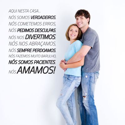 Adesivo de Parede Aqui Nesta Casa