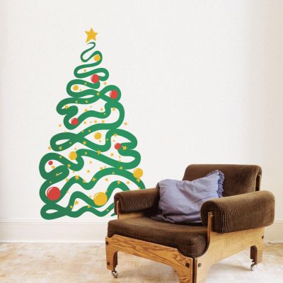 Adesivo de Parede Árvore de Natal Fitas