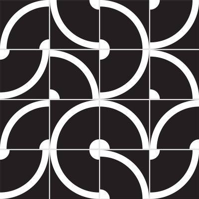 Adesivo para Azulejo - Arcs Dark Preto