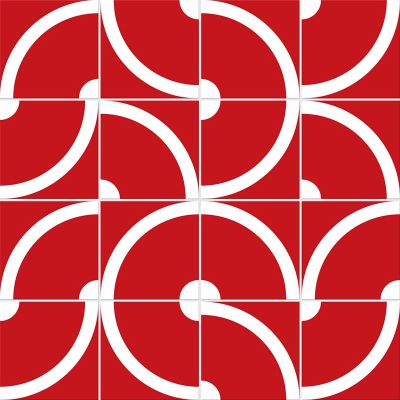 Adesivo para Azulejo - Arcs Dark Vermelho