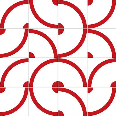 Adesivo para Azulejo - Arcs Vermelho