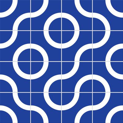 Adesivo para Azulejo - Curves Dark Azul