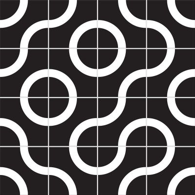 Adesivo para Azulejo - Curves Dark Preto