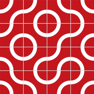 Adesivo para Azulejo - Curves Dark Vermelho