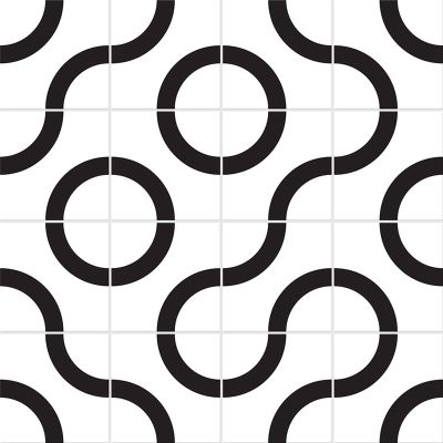 Adesivo para Azulejo - Curves Preto