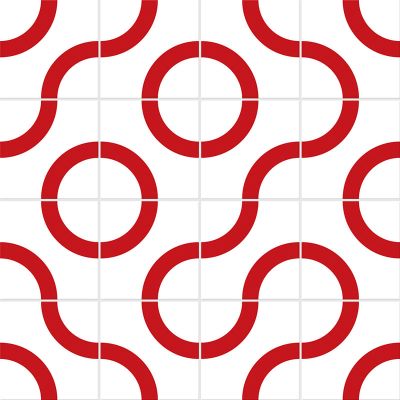 Adesivo para Azulejo - Curves Vermelho
