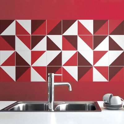 Adesivo para Azulejo - Retrô 01 Vermelho