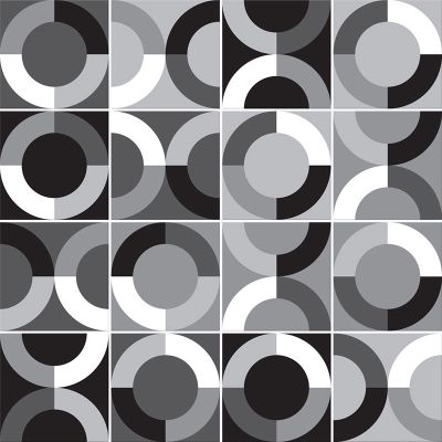 Adesivo para Azulejo - Retrô 02 Preto