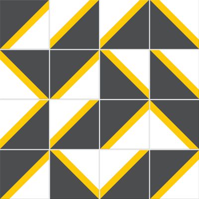 Adesivo para Azulejo - Retrô 03 Cinza-Amarelo