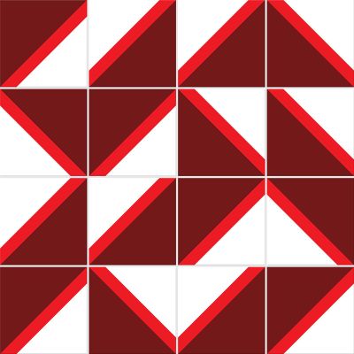 Adesivo para Azulejo - Retrô 03 Vermelho