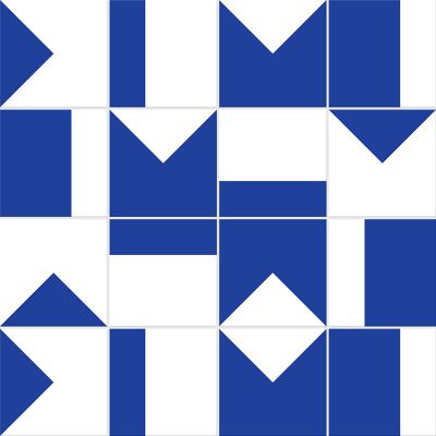 Adesivo para Azulejo - Retrô 04 Azul