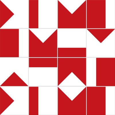 Adesivo para Azulejo - Retrô 04 Vermelho