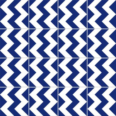 Adesivo para Azulejo - Zig-Zag Azul