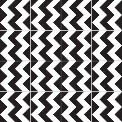 Adesivo para Azulejo - Zig-Zag Preto