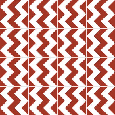 Adesivo para Azulejo - Zig-Zag Vermelho