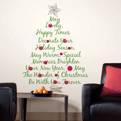 Adesivo Removível Árvore de Natal Frases
