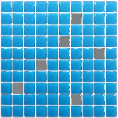 Pastilha Adesiva Resinada - Classic Azul-Céu / Prata