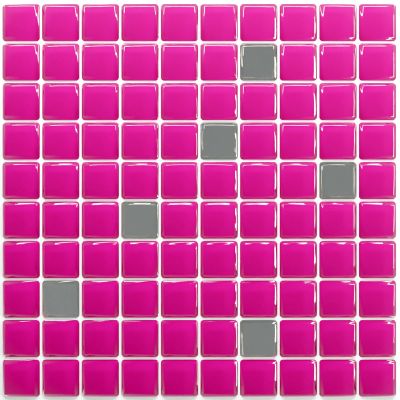 Pastilha Adesiva Resinada - Classic Pink / Prata