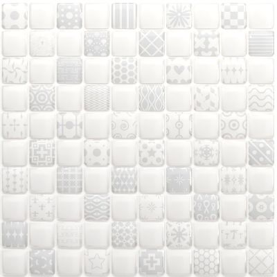 Pastilha Adesiva Resinada - Patchwork Cinza