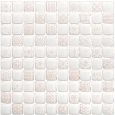 Pastilha Adesiva Resinada - Patchwork Creme