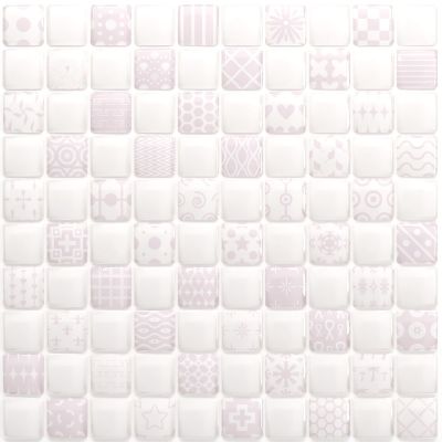 Pastilha Adesiva Resinada - Patchwork Lilás