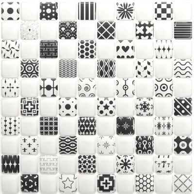 Pastilha Adesiva Resinada - Patchwork Preta