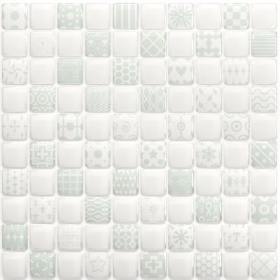 Pastilha Adesiva Resinada - Patchwork Verde